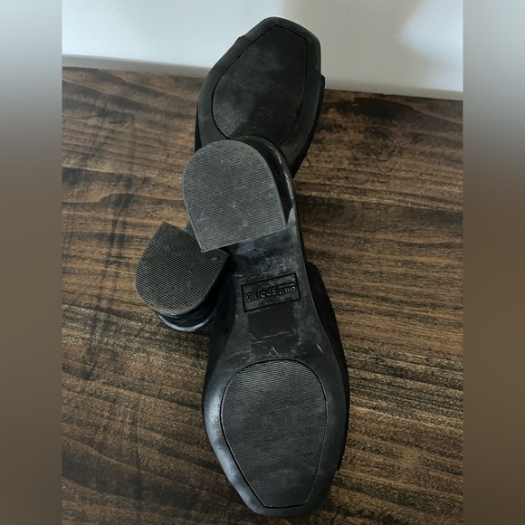 Call It Spring, Black Faux Suede Mules, Size 6. - Picture 4 of 6